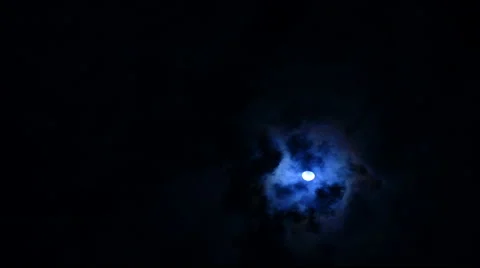 Scary Bluish Night Sky Time-lapse Video Stock Footage 51134821
