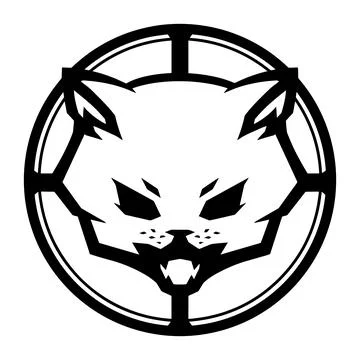 Scary cat emblem Иллюстрация