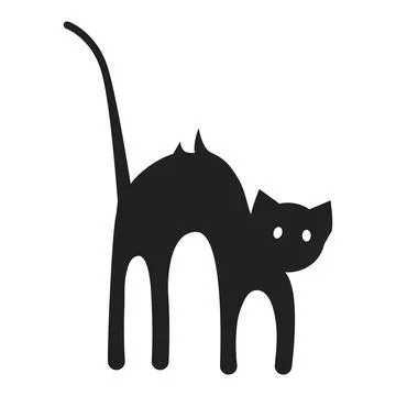 Scary cat icon, simple style Stock Illustration