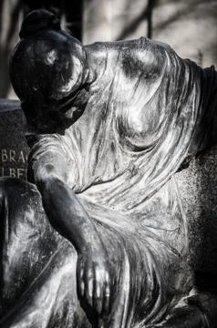 Scary cemetery statue Stock Photos