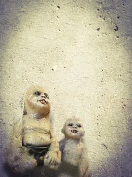 Scary children ghost doll Stock Illustration