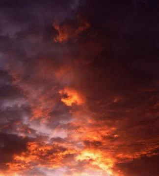 Scary clouds at sunset Stock Photos