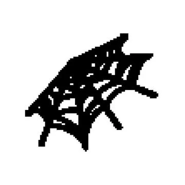 Scary cobweb pixel art vector illustration Stock Illustration