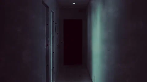 Scary corridor, terror scene animation | Stock Video | Pond5