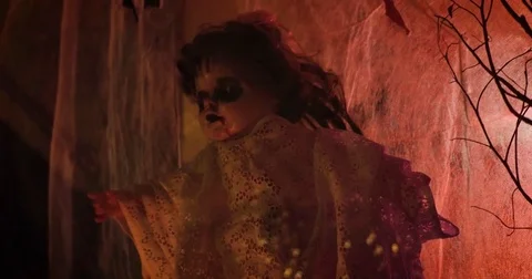 Scary cursed doll in the light Stock Footage 79958684