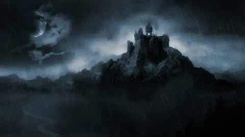 Scary dark castle. Stock Footage