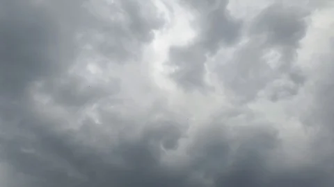 Scary dark hail storm clouds in sky with... | Stock Video | Pond5