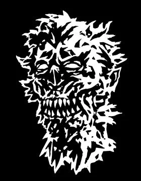 Scary dead vampire head. Vector illustration. Stock Illustration