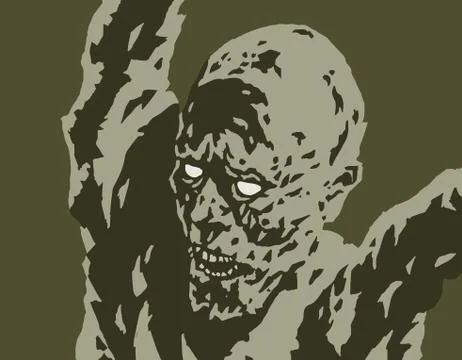 Scary demon attacks. Vector illustration. Stock Illustration