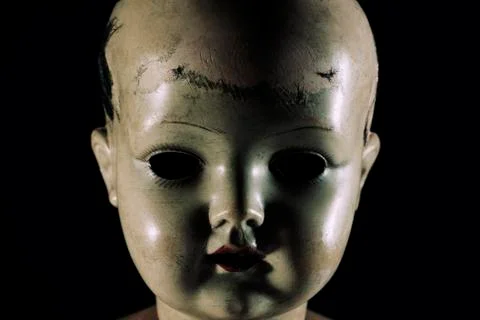 Scary doll face Stock Photos