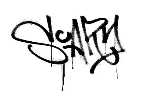 Scary - Dramatic hand-sprayed graffiti lettering with a bold exclamation drip Иллюстрация