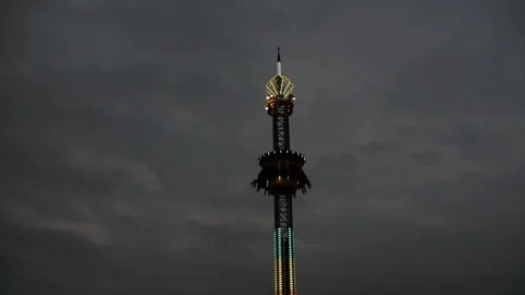 Scary Drop Zone ride at County Fair Stock Footage 92762772