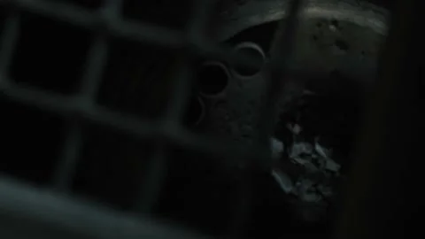 A scary dungeon in a medieval tower, static POV, Rec 709 Stock Footage 134900994