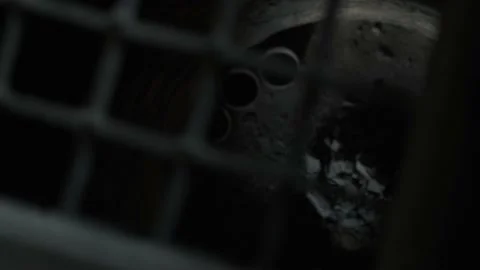 A scary dungeon in a medieval tower, static POV, ungraded Stock Footage 135546271