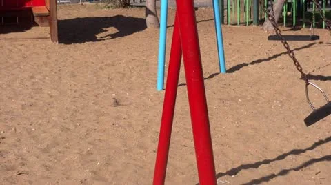 Scary empty swing Stock Footage 14858764