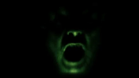 Screaming Scary Face Stock Footage ~ Royalty Free Stock Videos