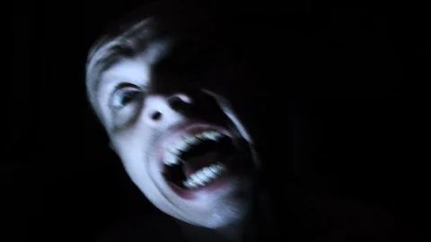 scary, evil face screaming, Stock Video