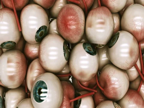 Scary eyeballs are falling down. Stock Footage 80271500