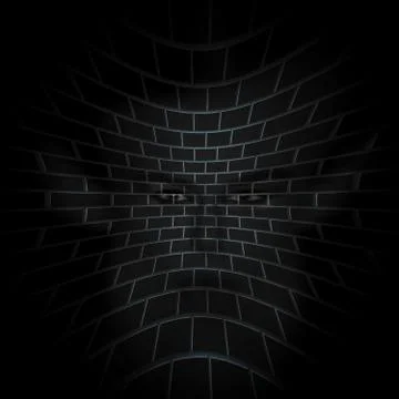 Scary face on a brick wall Stock Illustration