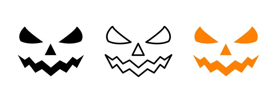 Scary face icon. Jack lantern pumpkin vector illustration. Halloween evil f.. Stockillustratie