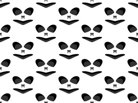 Scary face seamless pattern. Spooky halloween face with evil scary eyes Illustrazione stock