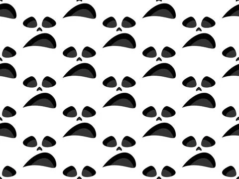 Scary face seamless pattern. Spooky halloween face with evil scary eyes 스톡 일러스트