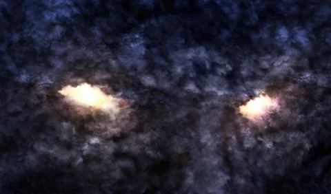 Scary face in the sky Stock Illustration
