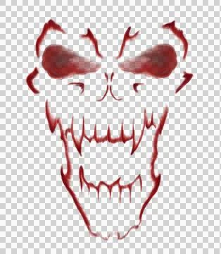 Scary face on a transparent background with red lines Stock Illustration