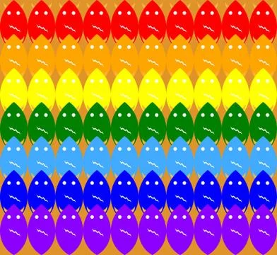 Scary faces in the pattern Stock Illustration