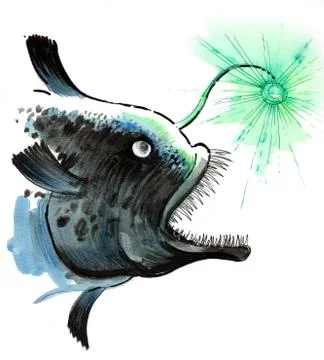 Scary fish Stock Illustration