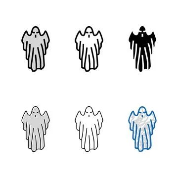 Scary ghost color icon vector multistyle Illustrazione stock