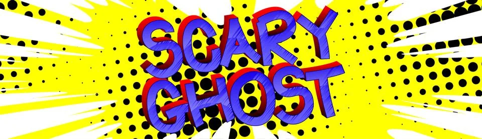 Scary Ghost Comic book style cartoon words on abstract colorful comics backgr Stock-Illustration