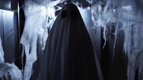 Scary ghost on dark background Stock Footage 313891466