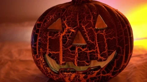 Scary ghost face mask for halloween costume, horror party accessory Stock Footage 318367014
