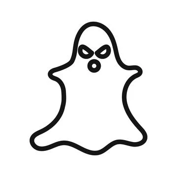 Scary Ghost icon mark in filled style Stock Illustration