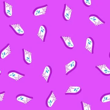 Scary ghost isometric icon seamless pattern Illustrazione stock