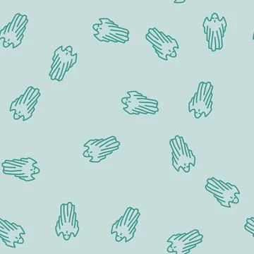 Scary ghost line seamless pattern Stock Illustration