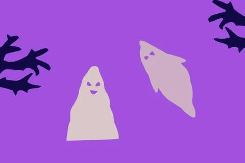 A scary ghost shadow flying Stock Illustration