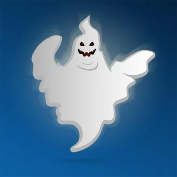 Scary ghost vector illustration. Halloween cartoon costume vector 스톡 일러스트