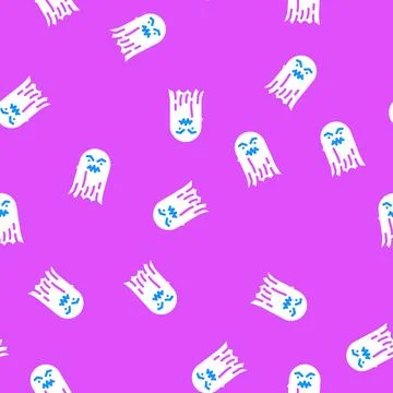 Scary ghost vector seamless pattern Stock Illustration