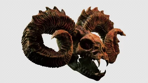 Scary Goat Skull VJ Loop Stock Footage 162138401