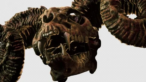 Scary Goat Skull VJ Loop Stock Footage 162138629