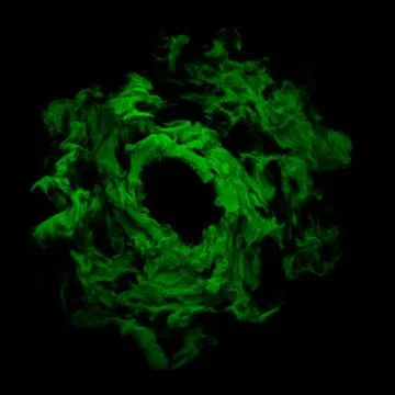 Scary green smoke. Stock Photos