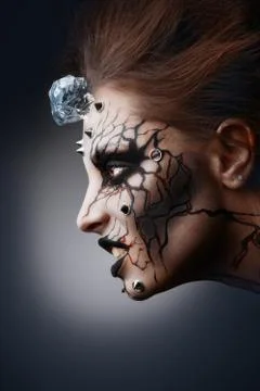 Scary grin. Stock Photos