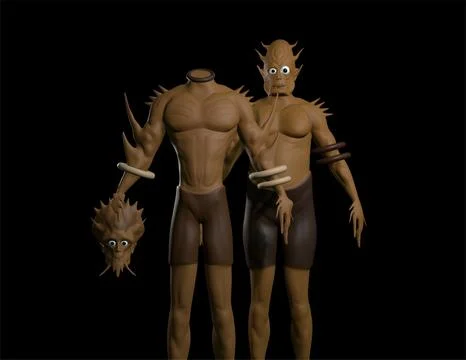 Scary Halloween 3D Render Character of a terrifying Halloween character Stock Illustration