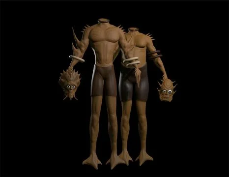 Scary Halloween 3D Render Character of a terrifying Halloween character Illustrazione stock