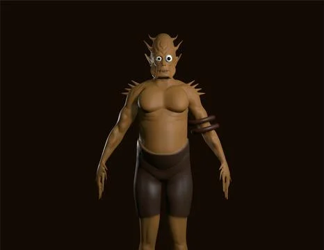 Scary Halloween 3D Render Character of a terrifying Halloween character Stock Illustration