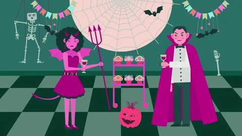 Scary Halloween 4K UHD Background Footage with Copy Space for Holiday Content Stock Footage 344705989