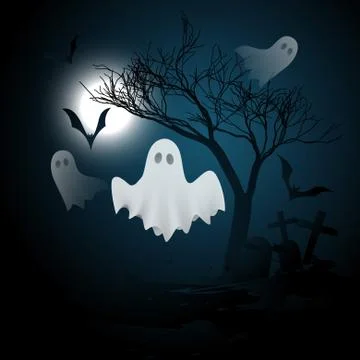 Scary halloween background Stock Illustration