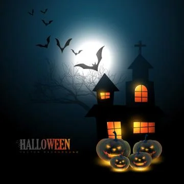 Scary halloween background Stock Illustration